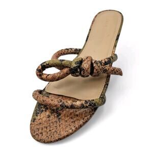 ULLA JOHNSON Python Snake Print Knot Strappy Slip-On Sandals Leather sz 37